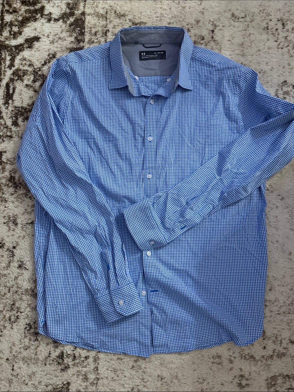 Under Armour Men's Gingham Button Down in Blue & White
